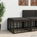vidaXL Garten-Fußhocker Schwarz Poly-Rattan