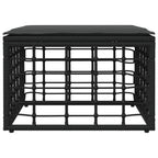 vidaXL Garten-Fußhocker Schwarz Poly-Rattan