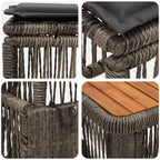 vidaXL Garten Essgruppe 3 pcs Grau und Dunkelgrau Poly-Rattan