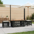 vidaXL Garten Essgruppe mit Kissen 4 pcs Schwarz und Creme Poly-Rattan