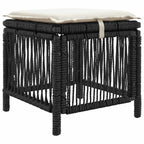 vidaXL Garten Essgruppe mit Kissen 4 pcs Schwarz und Creme Poly-Rattan