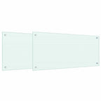 vidaXL Küchenrückwand 2 pcs Weiß 90 x 40 cm Gehärtetes Glas