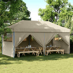 vidaXL Partyzelt Pop-up Taupe 580 x 292 x 315 cm Oxford-Stoff