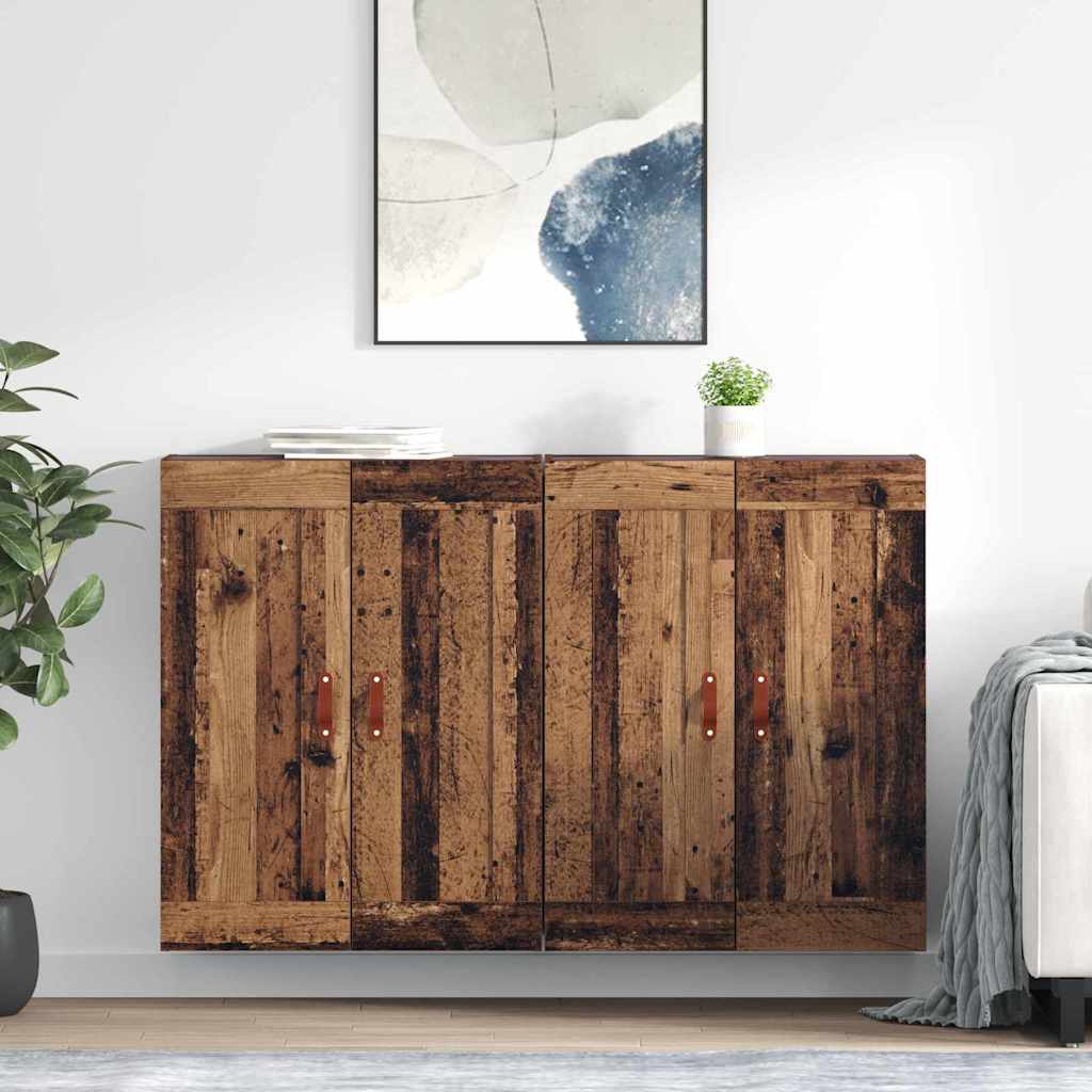vidaXL Wandmontierter Schrank 2 pcs Altholz 69,5 x 34 x 90 cm