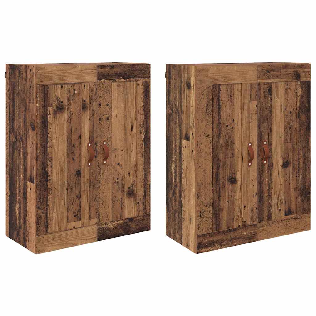 vidaXL Wandmontierter Schrank 2 pcs Altholz 69,5 x 34 x 90 cm