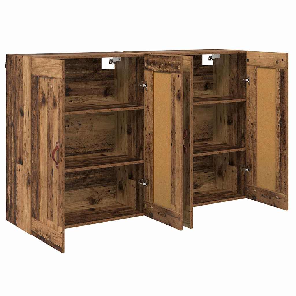 vidaXL Wandmontierter Schrank 2 pcs Altholz 69,5 x 34 x 90 cm