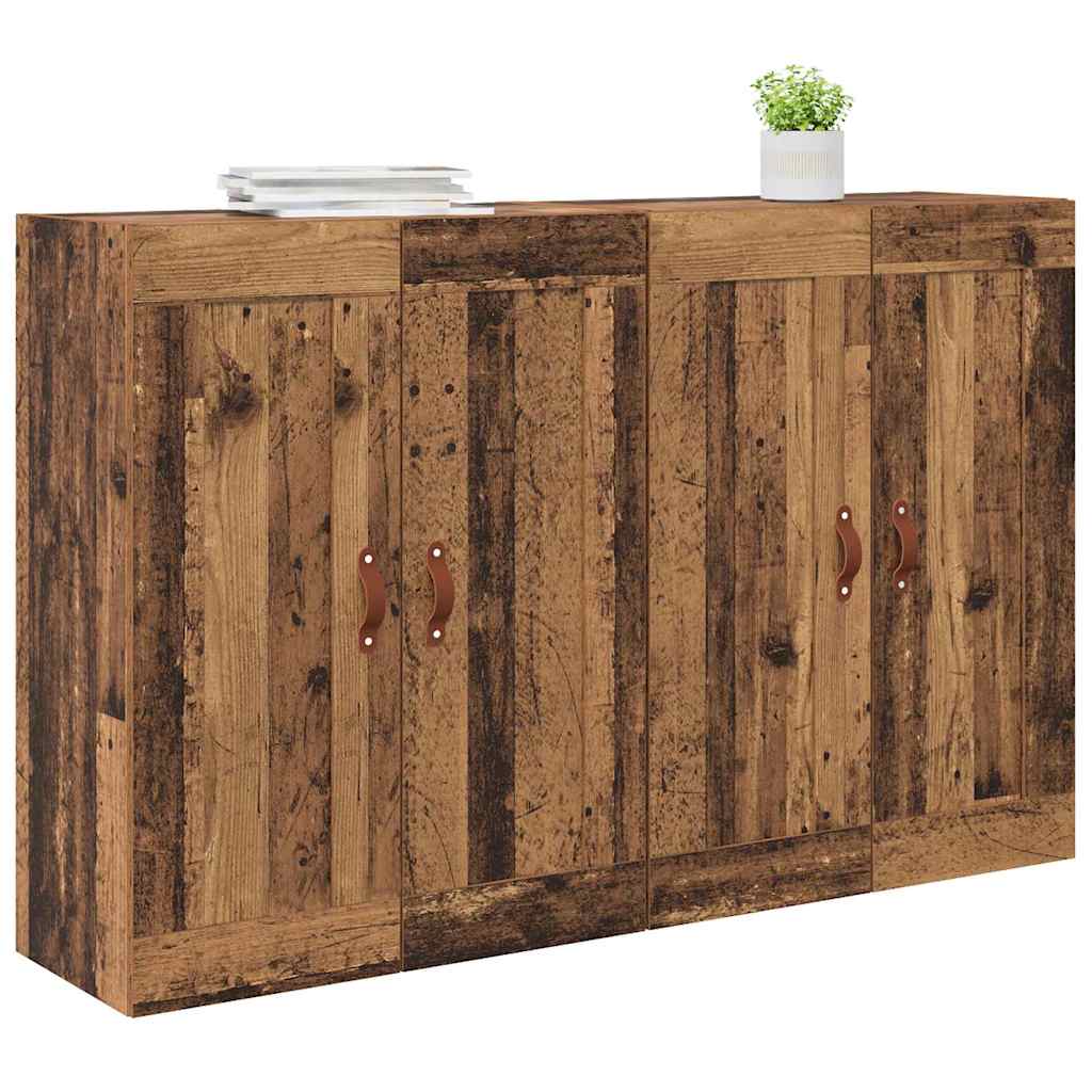 vidaXL Wandmontierter Schrank 2 pcs Altholz 69,5 x 34 x 90 cm