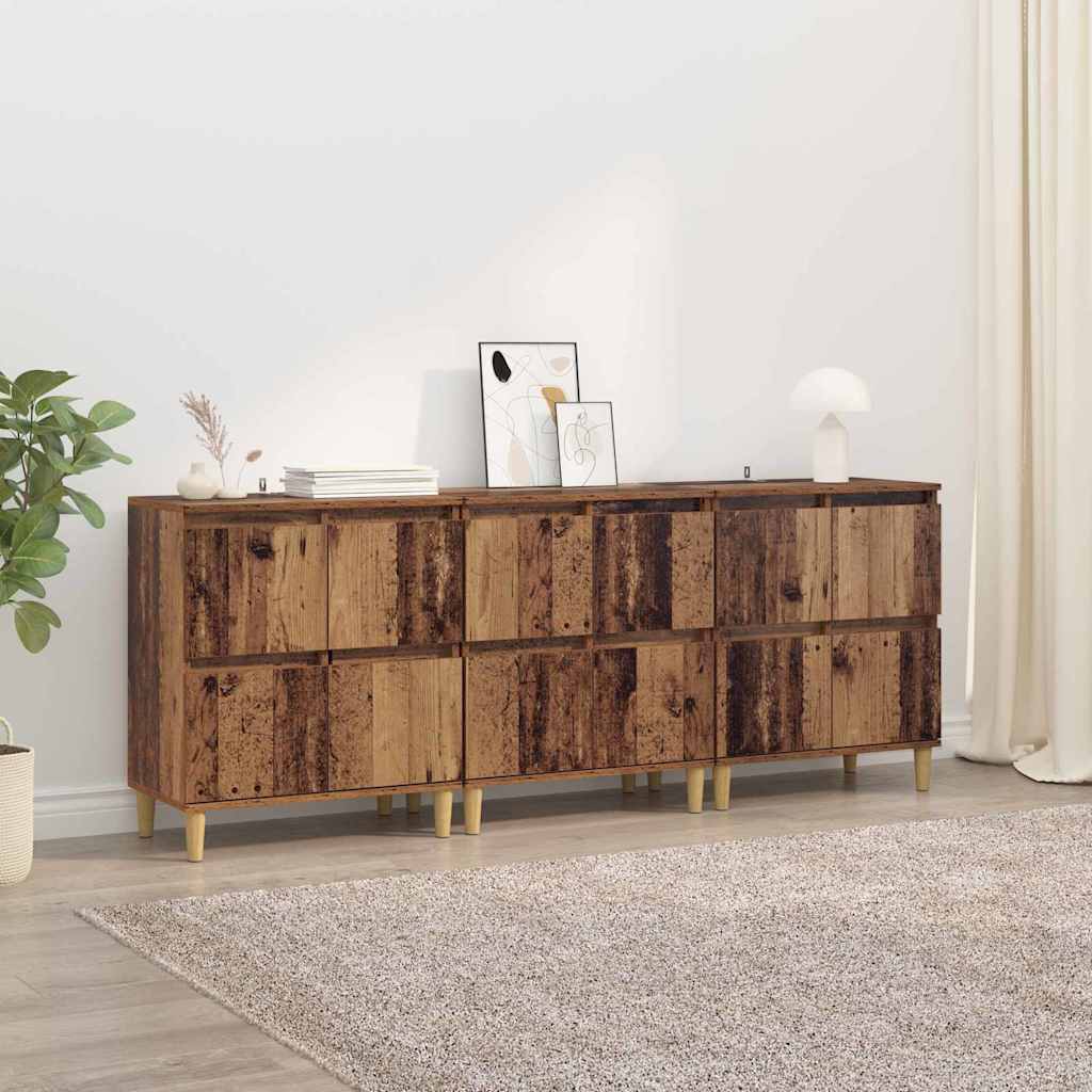 vidaXL Sideboards 3 pcs Altholz 60 x 35 x 70 cm Holzwerkstoff