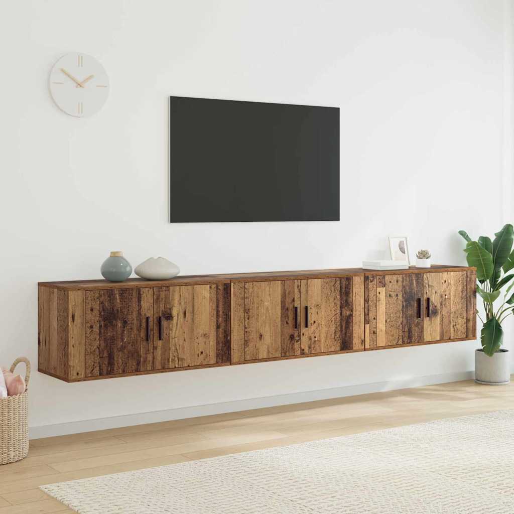 vidaXL Wand-TV-Schrank Set 3 pcs Altholz 80 x 34,5 x 40 cm