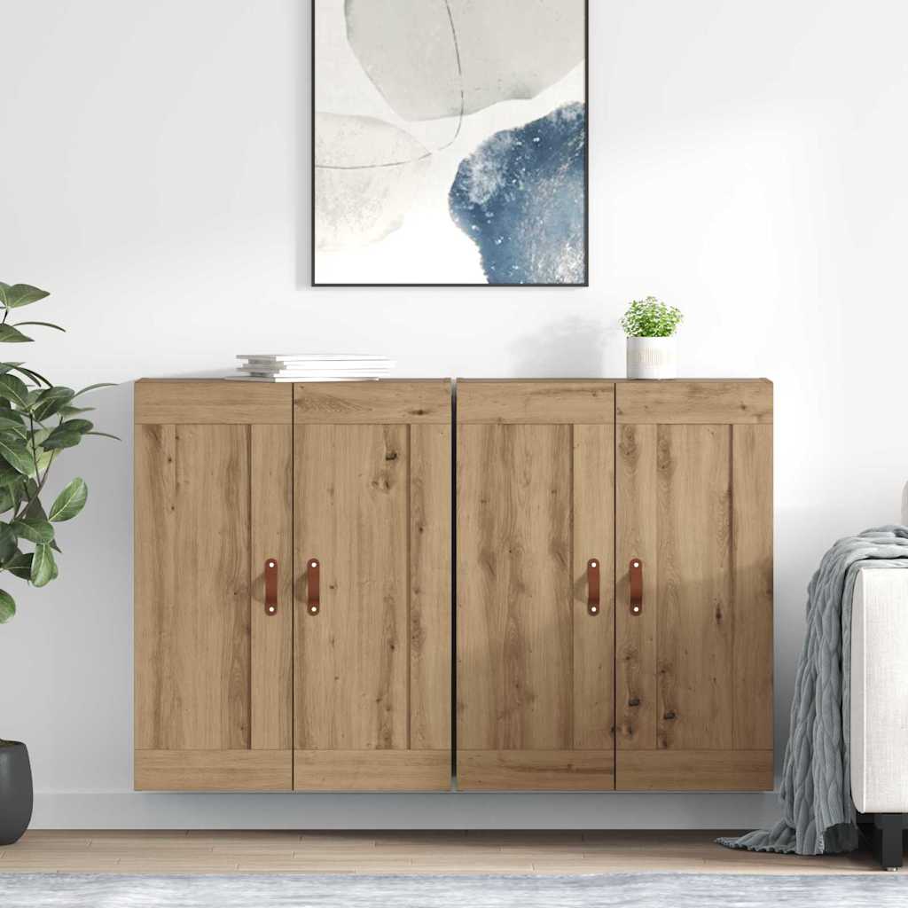 vidaXL Wandmontierter Schrank 2 pcs Artisan-Eiche 69,5 x 34 x 90 cm