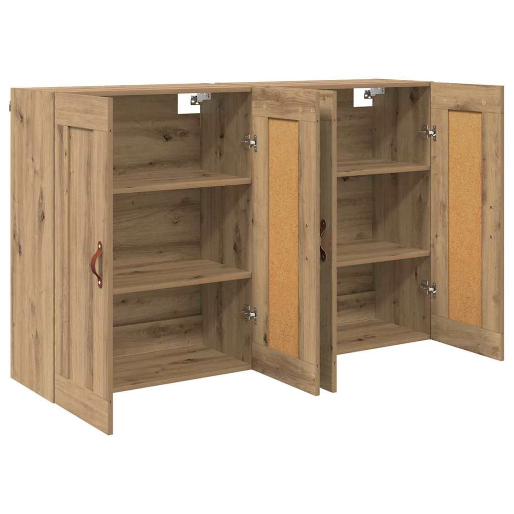 vidaXL Wandmontierter Schrank 2 pcs Artisan-Eiche 69,5 x 34 x 90 cm