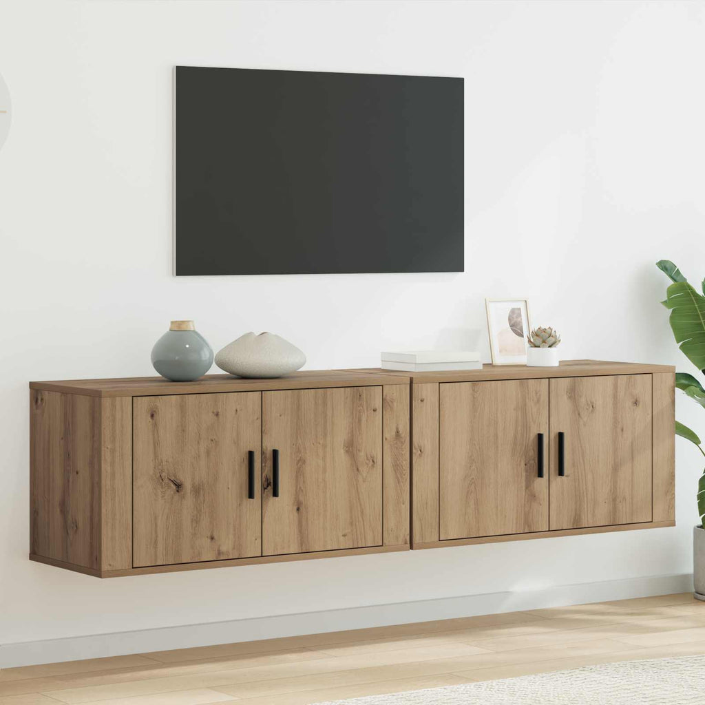 vidaXL Wand-TV-Schrank Set 2 pcs Artisan-Eiche 80 x 34,5 x 40 cm