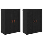 vidaXL Wandmontierter Schrank 2 pcs Schwarz Eichen-Optik Holzwerkstoff