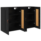 vidaXL Wandmontierter Schrank 2 pcs Schwarz Eichen-Optik Holzwerkstoff