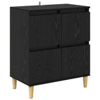 vidaXL Sideboards 3 pcs Schwarz Eichen-Optik 60 x 35 x 70 cm