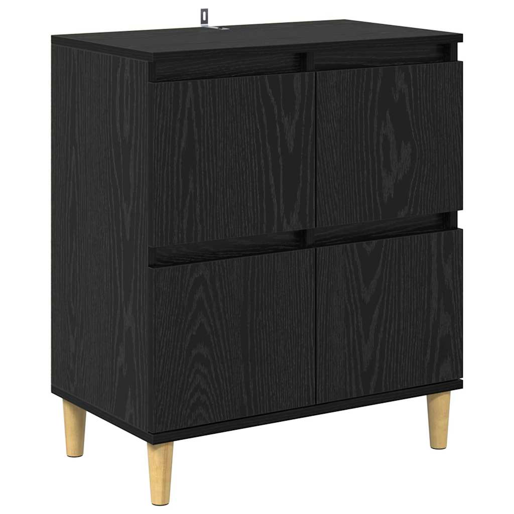 vidaXL Sideboards 3 pcs Schwarz Eichen-Optik 60 x 35 x 70 cm