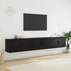 vidaXL Wand-TV-Schrank Set 3 pcs Schwarz Eichen-Optik Holzwerkstoff