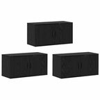vidaXL Wand-TV-Schrank Set 3 pcs Schwarz Eichen-Optik Holzwerkstoff