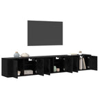 vidaXL Wand-TV-Schrank Set 3 pcs Schwarz Eichen-Optik Holzwerkstoff