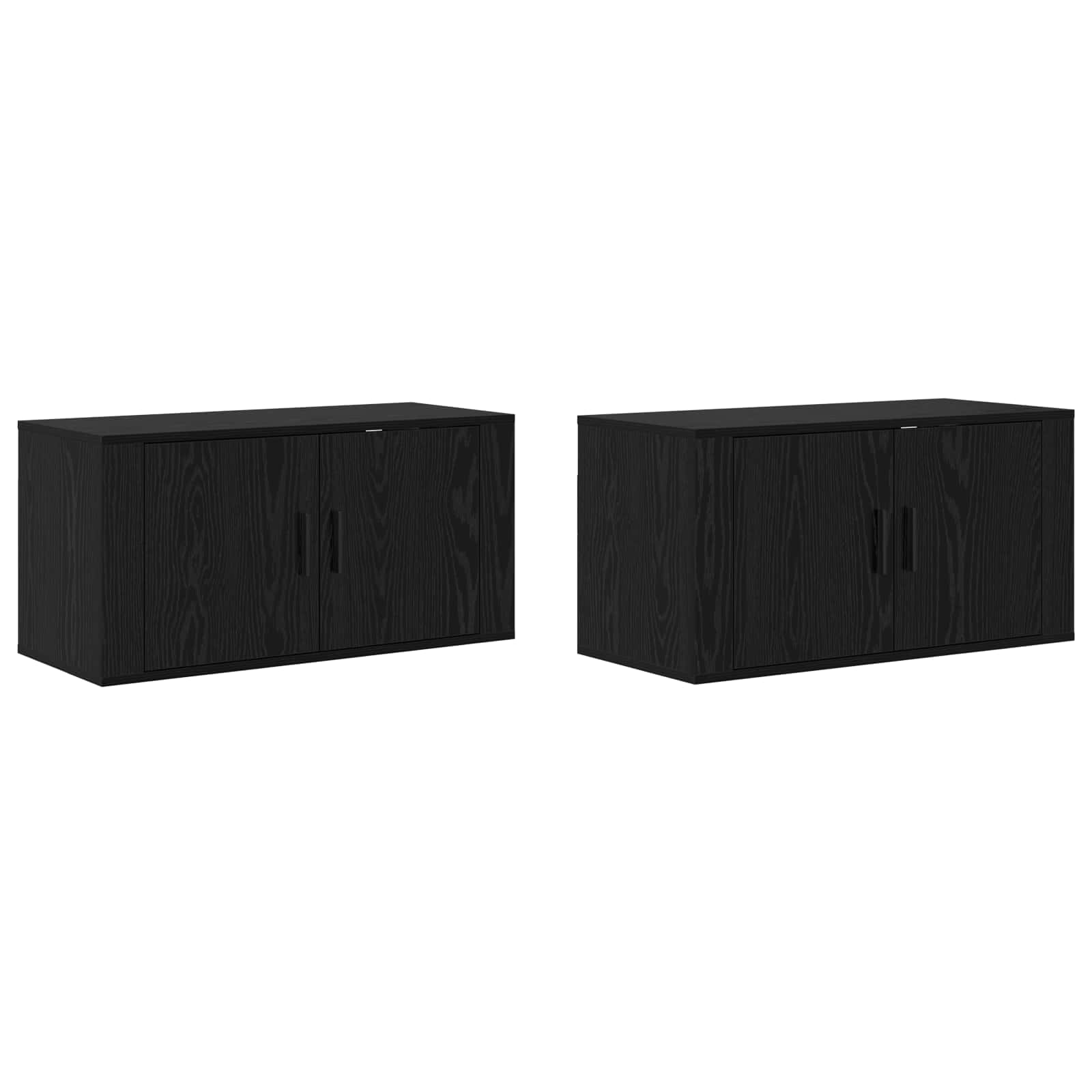 vidaXL Wand-TV-Schrank Set 2 pcs Schwarz Eichen-Optik Holzwerkstoff
