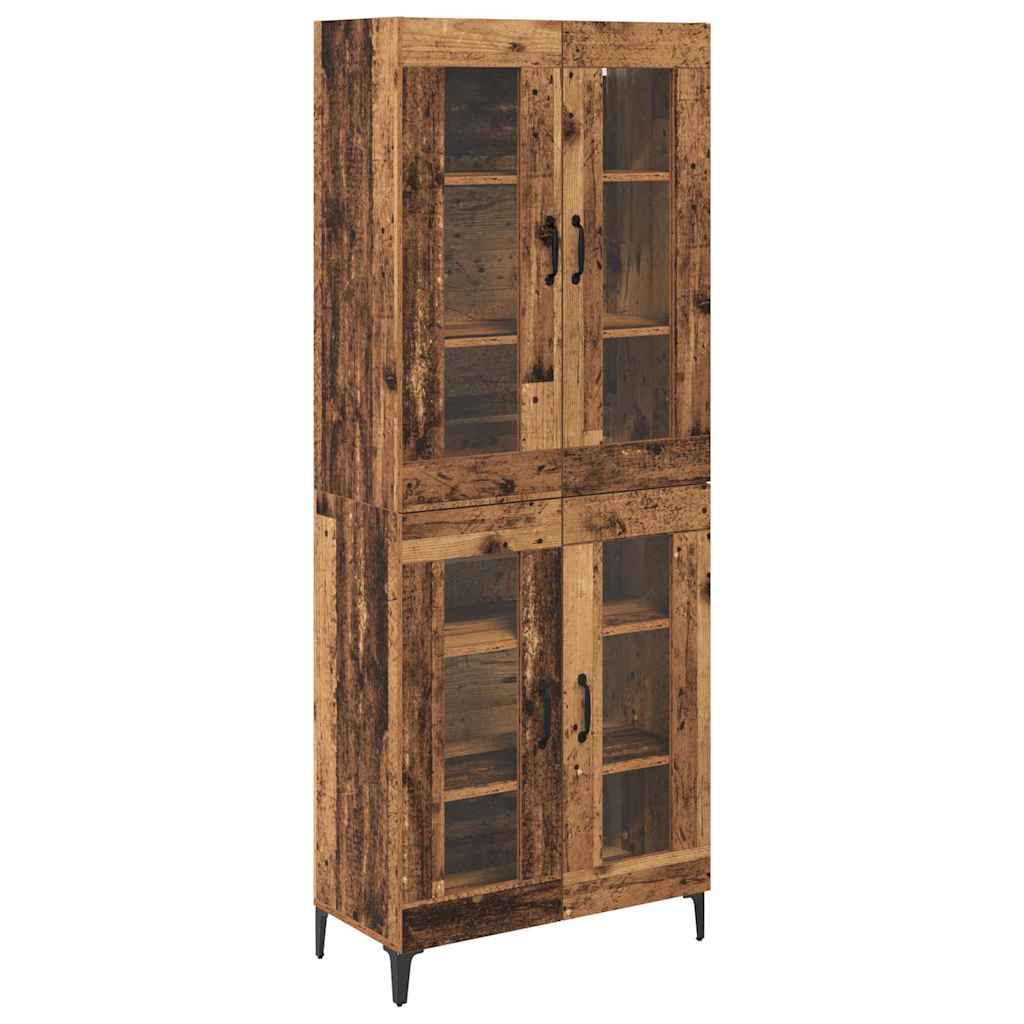 vidaXL Highboard Wandmontiert Altholz 69,5 x 34 x 180 cm Holzwerkstoff