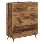 vidaXL Highboard Schrank mit Regal 2 Stücke Altholz Holzwerkstoff