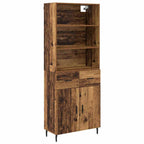 vidaXL Highboard Altholz 69,5 x 34 x 180 cm Engineered Wood und Glas