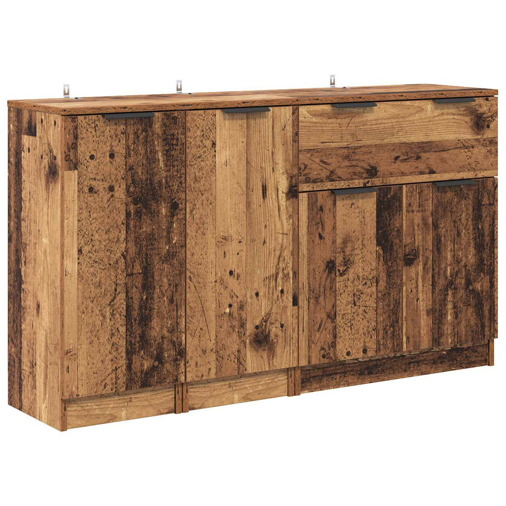 vidaXL Sideboard mit Schubladen 3 pcs Altholz Holzwerkstoff