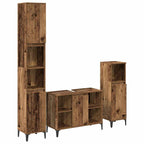 vidaXL Badezimmermöbel-Set mit Regal 3 pcs Altholz Holzwerkstoff