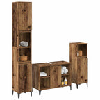 vidaXL Badezimmermöbel-Set mit Regal 3 pcs Altholz Holzwerkstoff