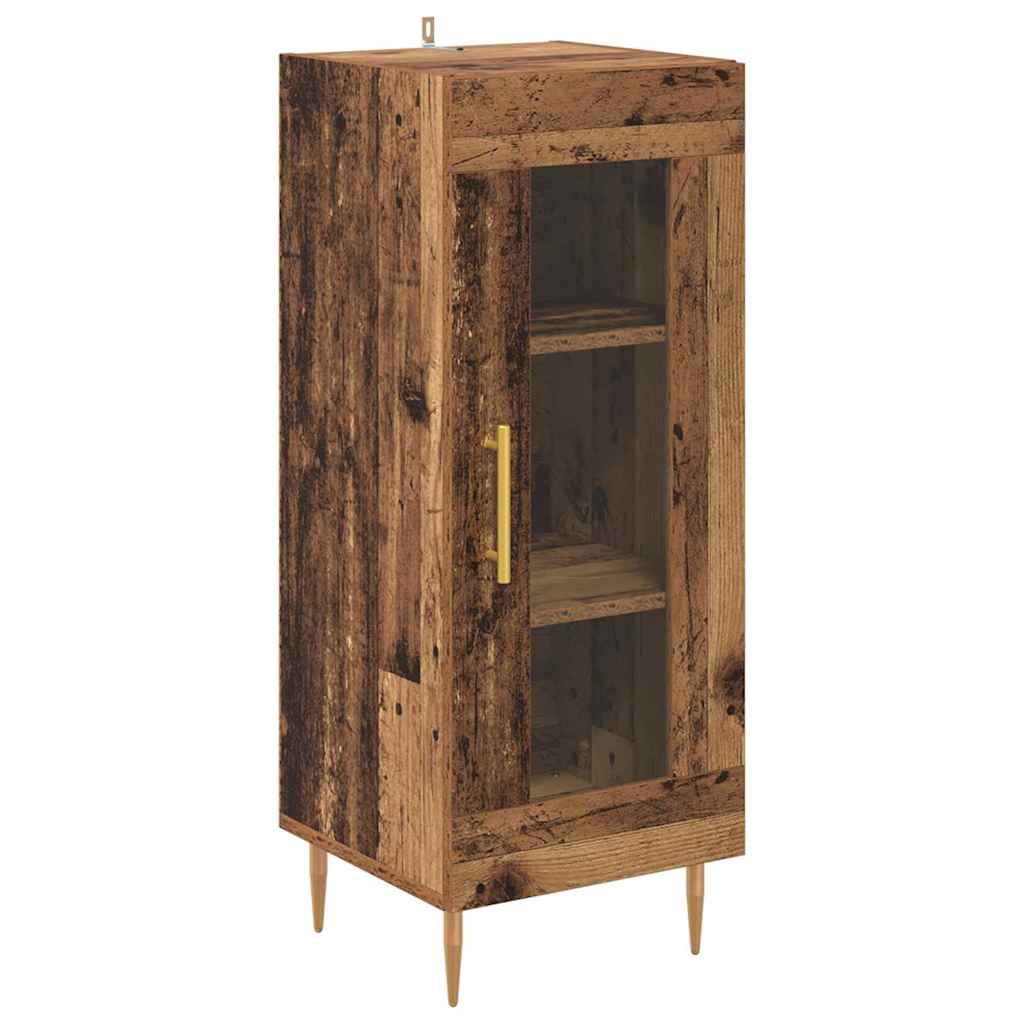 vidaXL Highboard 2 pcs Altholz Glas