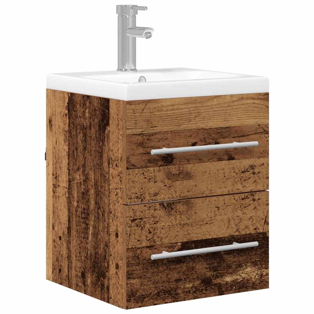 vidaXL Waschbeckenschrank mit Schubladen Altholz 41 x 38,5 x 48 cm