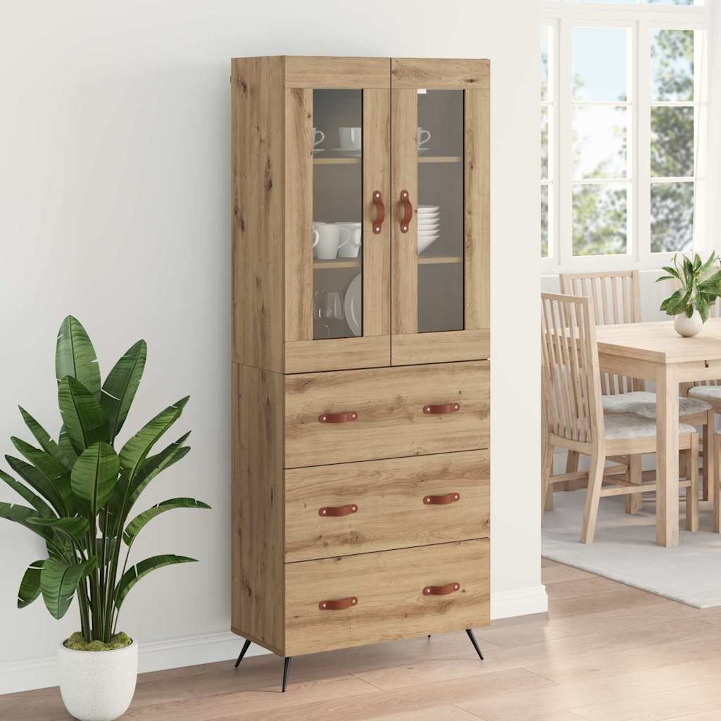 vidaXL Highboard-Schrank mit Regal 2 pcs Artisan-Eiche Holzwerkstoff