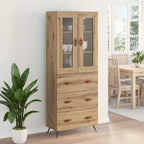 vidaXL Highboard-Schrank mit Regal 2 pcs Artisan-Eiche Holzwerkstoff