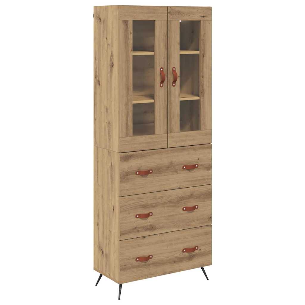 vidaXL Highboard-Schrank mit Regal 2 pcs Artisan-Eiche Holzwerkstoff