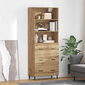 vidaXL Highboard mit Schubladen Artisan-Eiche 69,5 x 34 x 180 cm