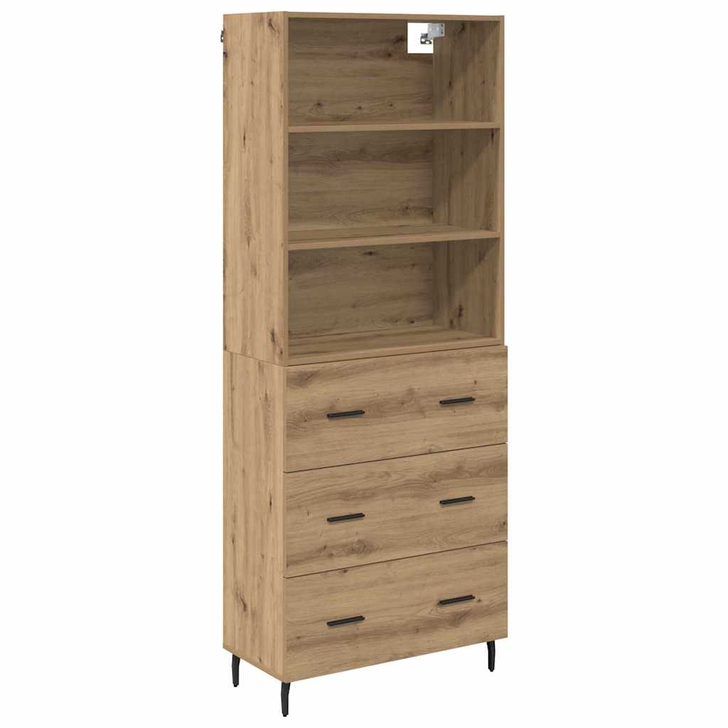 vidaXL Highboard mit Schubladen Artisan-Eiche 69,5 x 34 x 180 cm