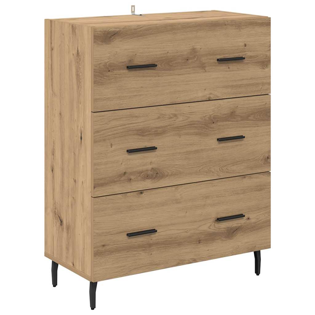 vidaXL Highboard mit Schubladen Artisan-Eiche 69,5 x 34 x 180 cm