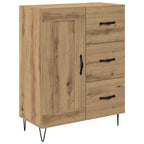 vidaXL Highboard 2 pcs Artisan-Eiche Ingenieurholz und Glas