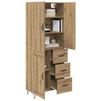 vidaXL Highboard 2 pcs Artisan-Eiche Ingenieurholz und Glas
