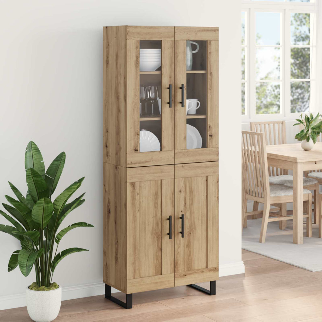 vidaXL Highboard 2 pcs Artisan-Eiche Holzwerkstoff
