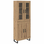 vidaXL Highboard 2 pcs Artisan-Eiche Holzwerkstoff