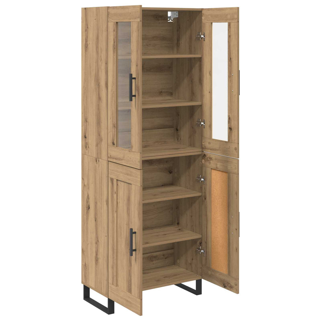 vidaXL Highboard 2 pcs Artisan-Eiche Holzwerkstoff