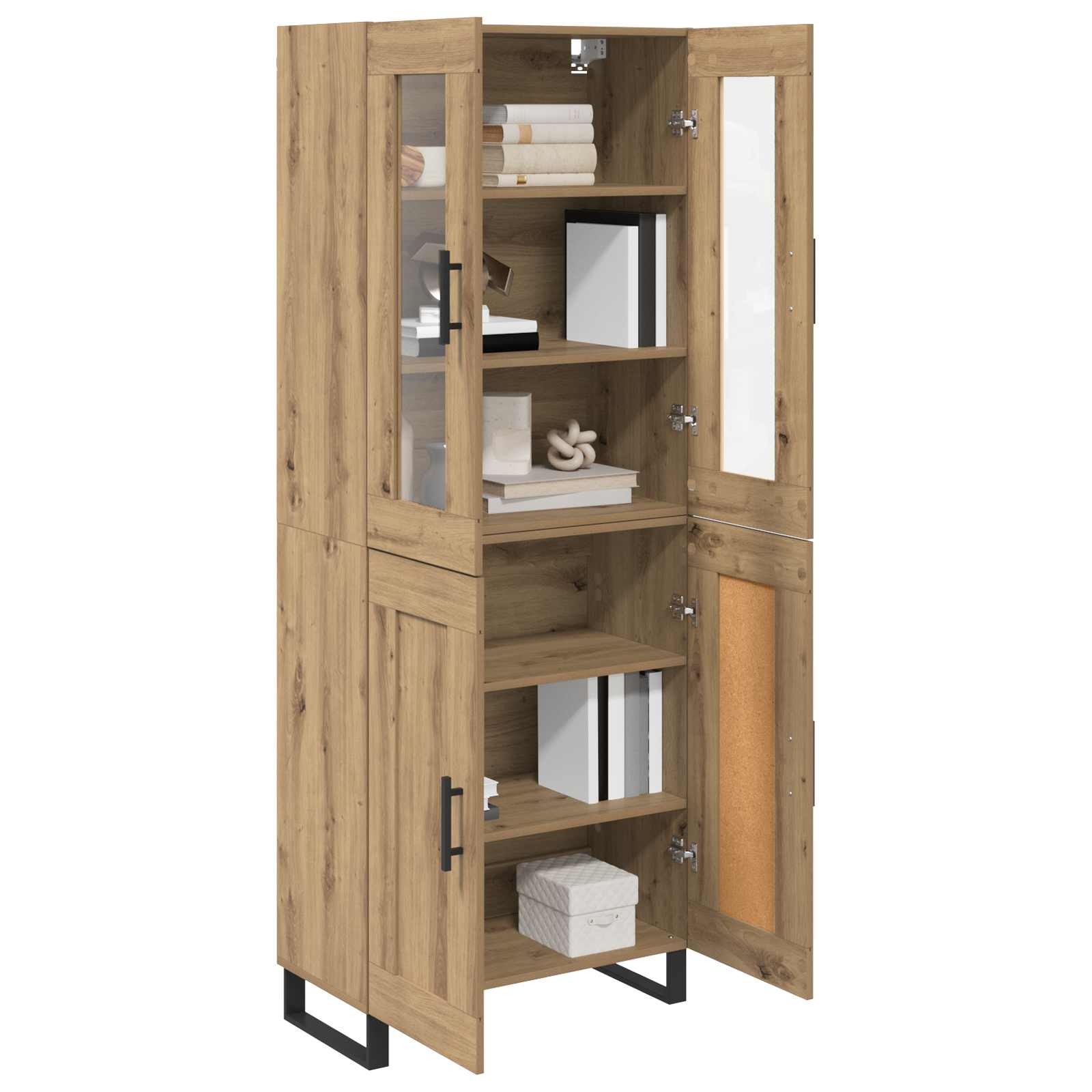 vidaXL Highboard 2 pcs Artisan-Eiche Holzwerkstoff