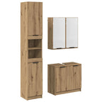 vidaXL Badezimmerschrank-Set mit Tür 3 pcs Artisan-Eiche Holzwerkstoff