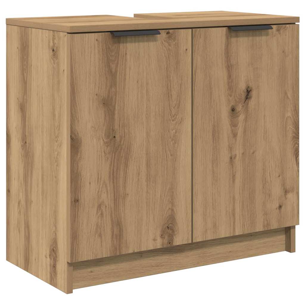 vidaXL Badezimmerschrank-Set mit Tür 3 pcs Artisan-Eiche Holzwerkstoff