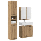 vidaXL Badezimmerschrank-Set mit Tür 3 pcs Artisan-Eiche Holzwerkstoff