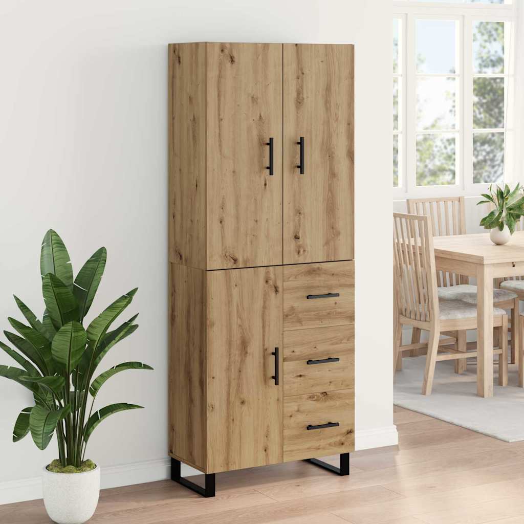 vidaXL Highboard mit Schubladen 2 pcs Artisan-Eiche 69,5 x 34 x 180 cm