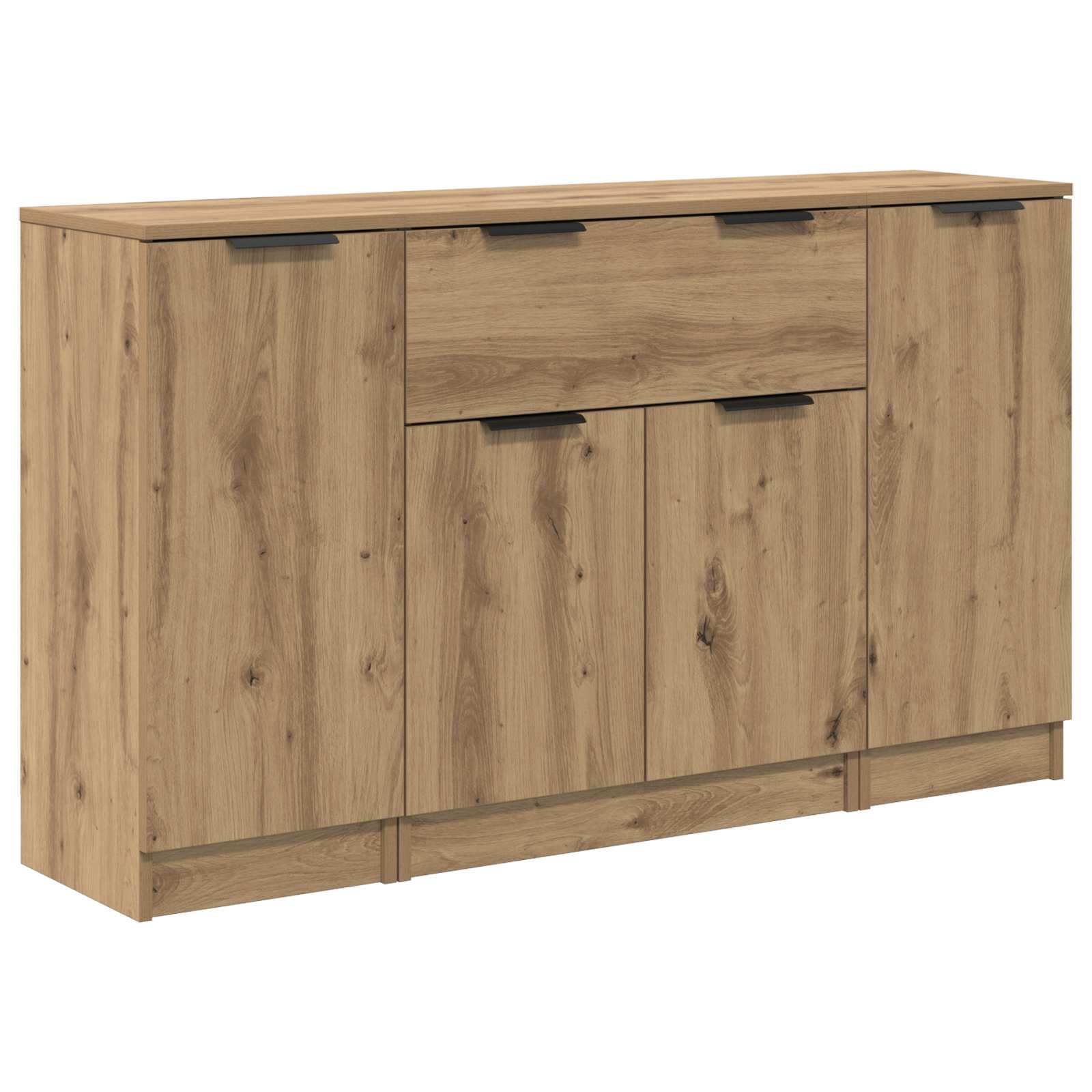 vidaXL Sideboard mit Schubladen 3 pcs Artisan-Eiche Holzwerkstoff