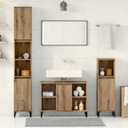 vidaXL Badezimmermöbel-Set mit Regal 3 pcs Artisan-Eiche Holzwerkstoff